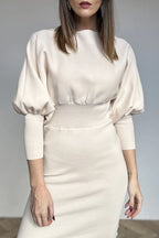 The Mirelle Balloon Sleeve Midi Dress