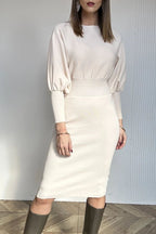 The Mirelle Balloon Sleeve Midi Dress