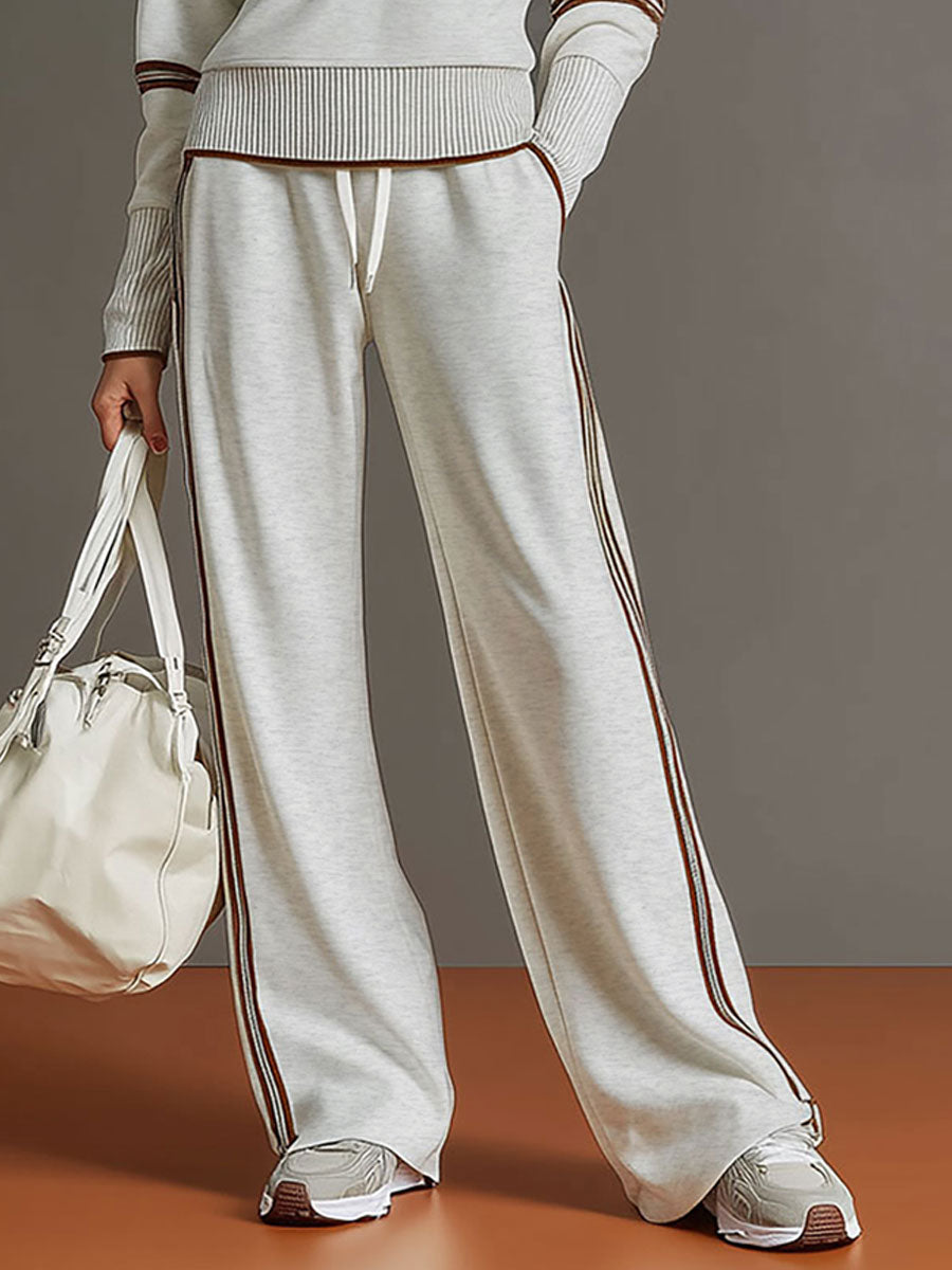 MARIETTA™ | Zip-Neck Lounge Set with Wide-Leg Trousers