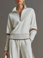MARIETTA™ | Zip-Neck Lounge Set with Wide-Leg Trousers