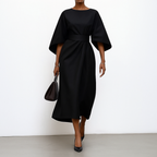 ELDRA™ | Satin Feel Batwing Sleeve Maxi Dress