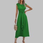 AMALIA™ | sleeveless tie-waist A-line midi dress