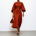 ELDRA™ | Satin Feel Batwing Sleeve Maxi Dress