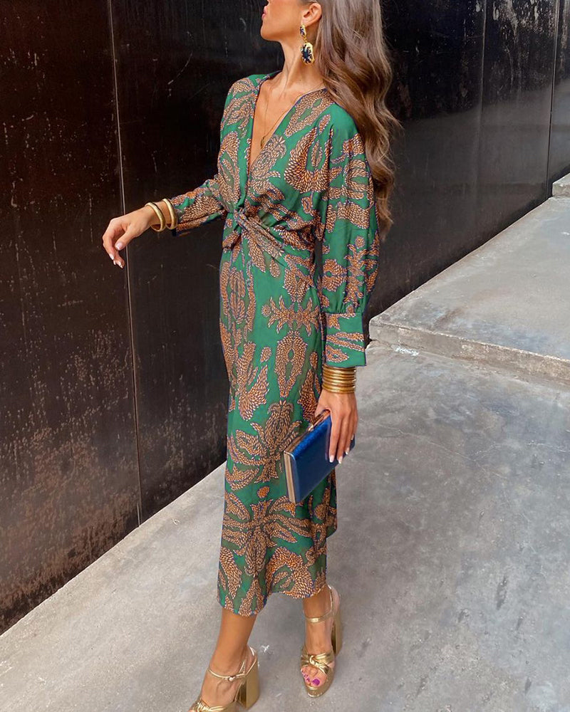 CIARA™ | wedding guest printed midi dress