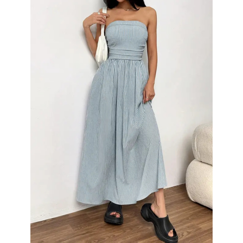 ISLA™ | strapless gathered waist maxi dress