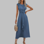 AMALIA™ | sleeveless tie-waist A-line midi dress