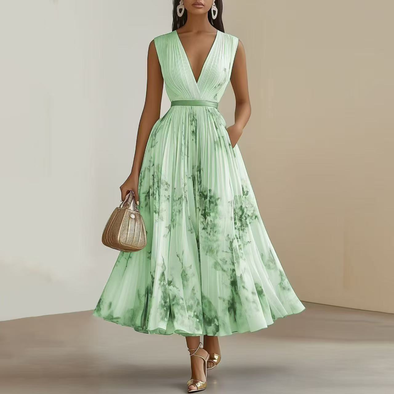 ROWELLA™ | Elegant Pleated Maxi Dress