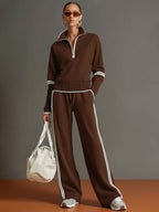 MARIETTA™ | Zip-Neck Lounge Set with Wide-Leg Trousers