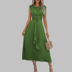 AMALIA™ | sleeveless tie-waist A-line midi dress