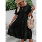 ELARA™ | broderie anglaise tiered midi dress