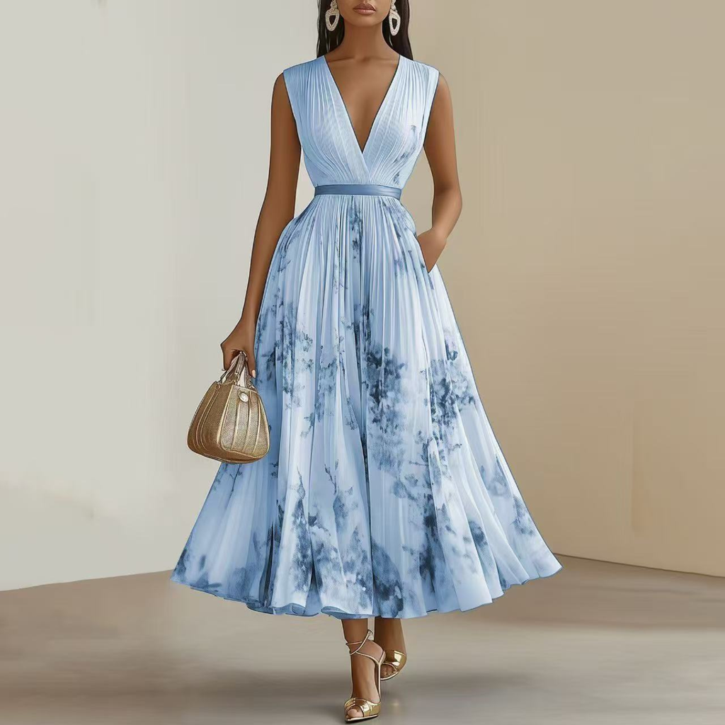 ROWELLA™ | Elegant Pleated Maxi Dress