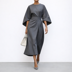 ELDRA™ | Satin Feel Batwing Sleeve Maxi Dress