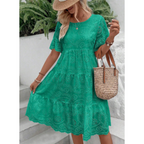 ELARA™ | broderie anglaise tiered midi dress