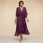 SIOBHÁN™ | Flowing V-Neck Silhouette Dress