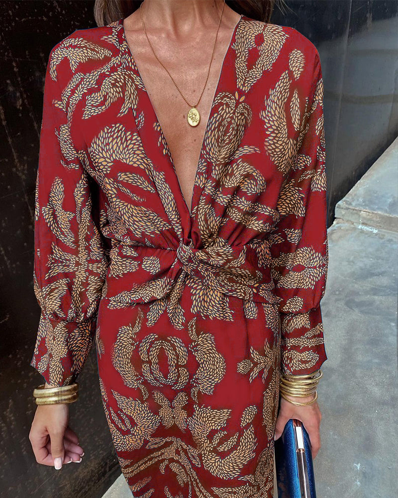 CIARA™ | wedding guest printed midi dress