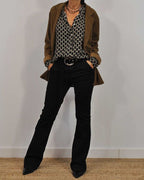 The Elvira Geometric V-Neck Blouse