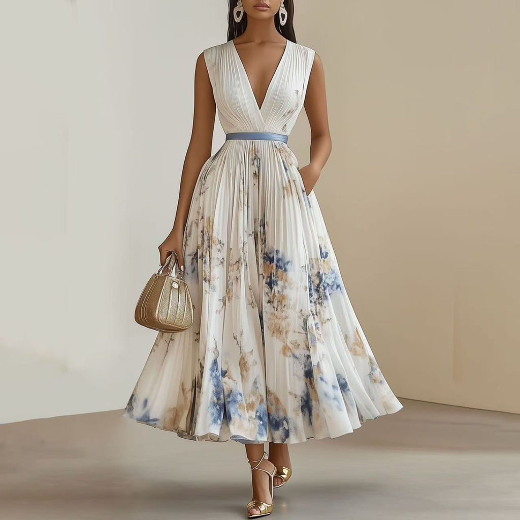 ROWELLA™ | Elegant Pleated Maxi Dress
