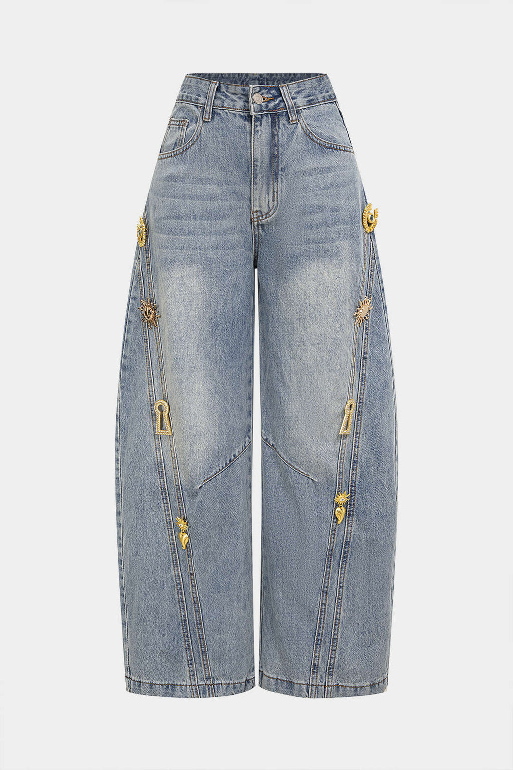 SAOIRSE™ | embellished wide-leg denim jeans