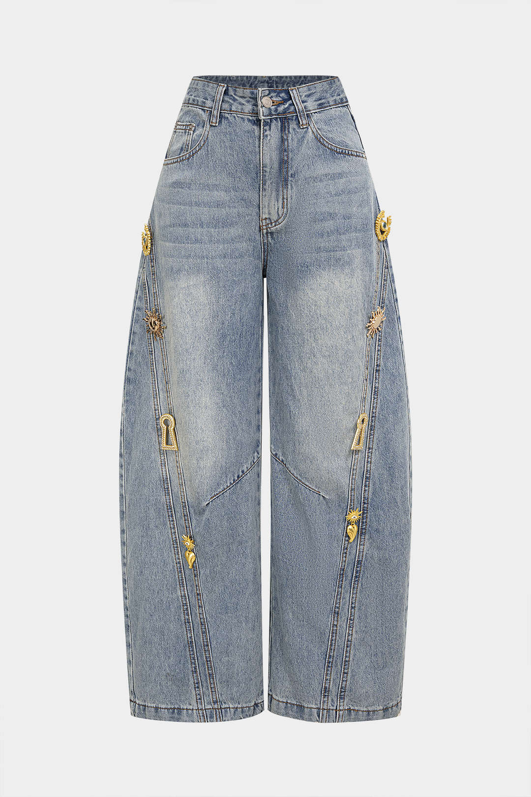SAOIRSE™ | embellished wide-leg denim jeans