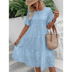 ELARA™ | broderie anglaise tiered midi dress