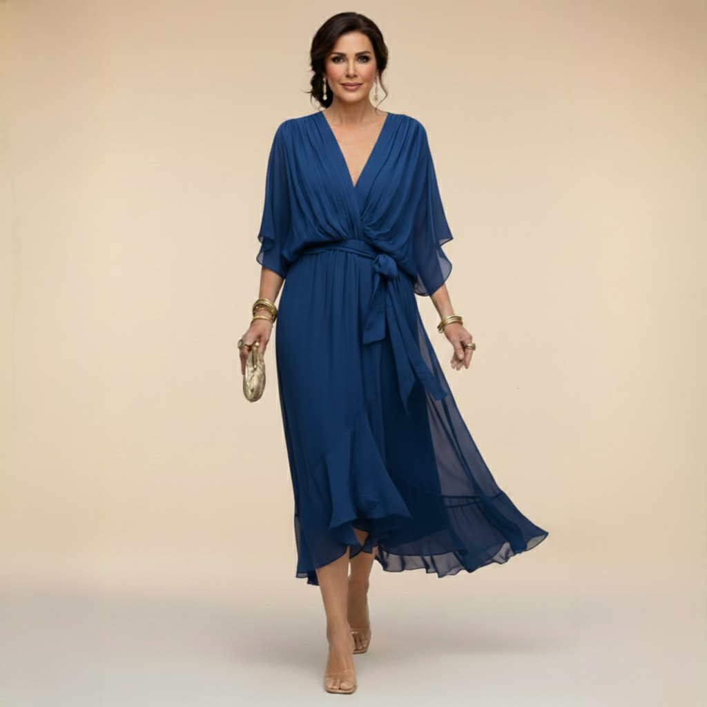 SIOBHÁN™ | Flowing V-Neck Silhouette Dress