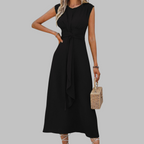 AMALIA™ | sleeveless tie-waist A-line midi dress