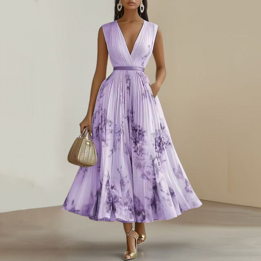 ROWELLA™ | Elegant Pleated Maxi Dress