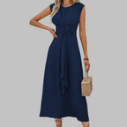 AMALIA™ | sleeveless tie-waist A-line midi dress