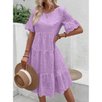 ELARA™ | broderie anglaise tiered midi dress