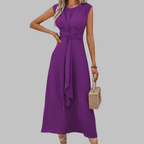 AMALIA™ | sleeveless tie-waist A-line midi dress