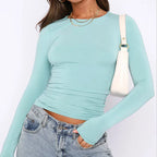 TATIANA™ | fitted long sleeve crew neck top