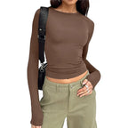 TATIANA™ | fitted long sleeve crew neck top