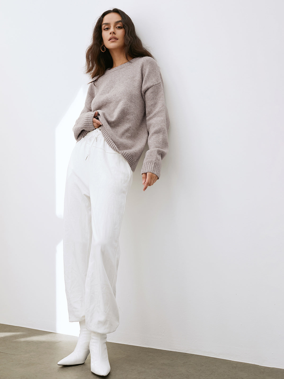 ALENA™ | relaxed fit crew neck knitted sweater