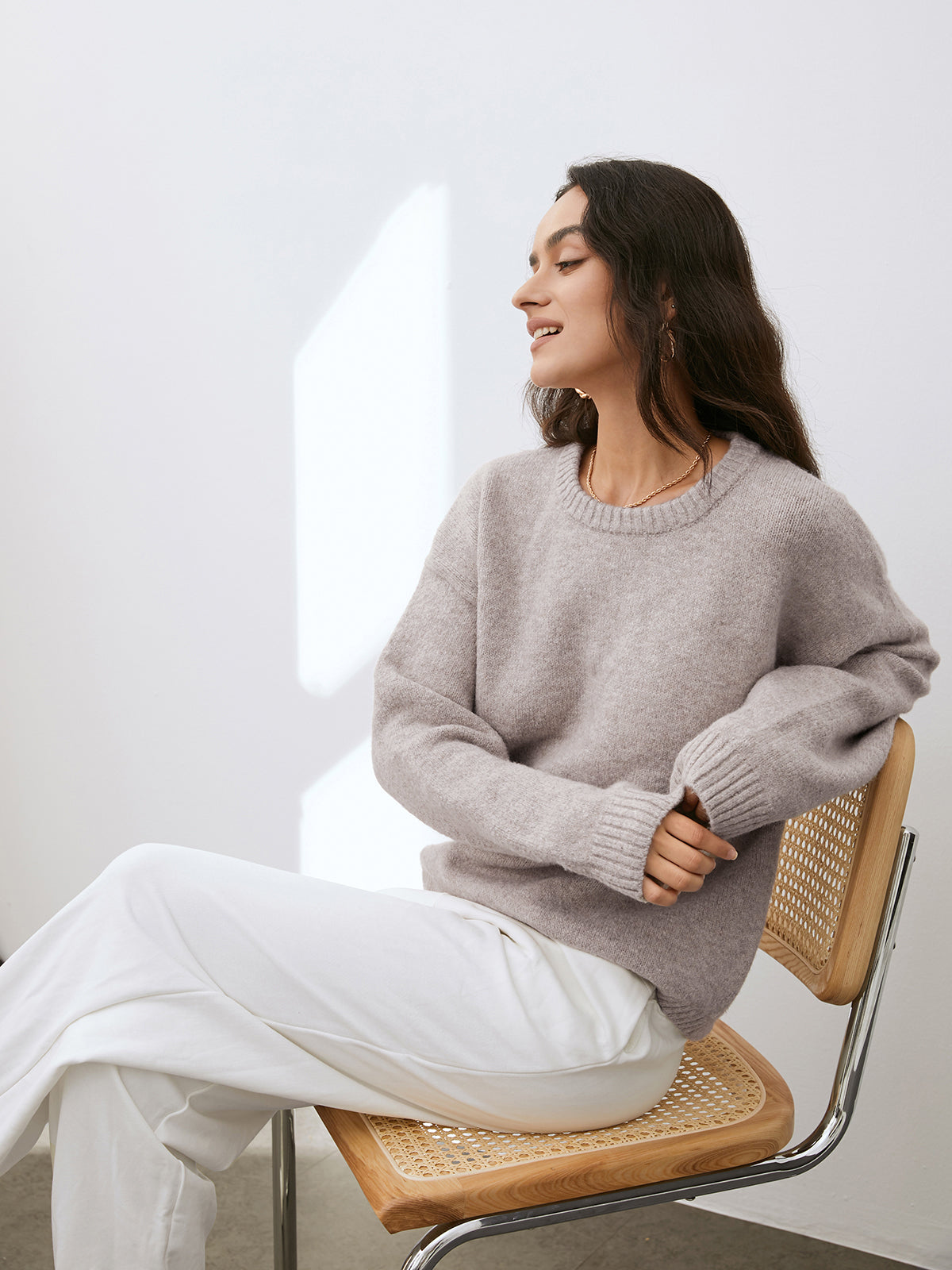 ALENA™ | relaxed fit crew neck knitted sweater