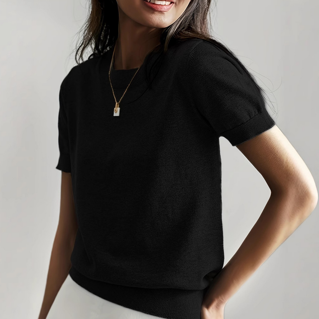 ARINA™ | short sleeve fitted knit top