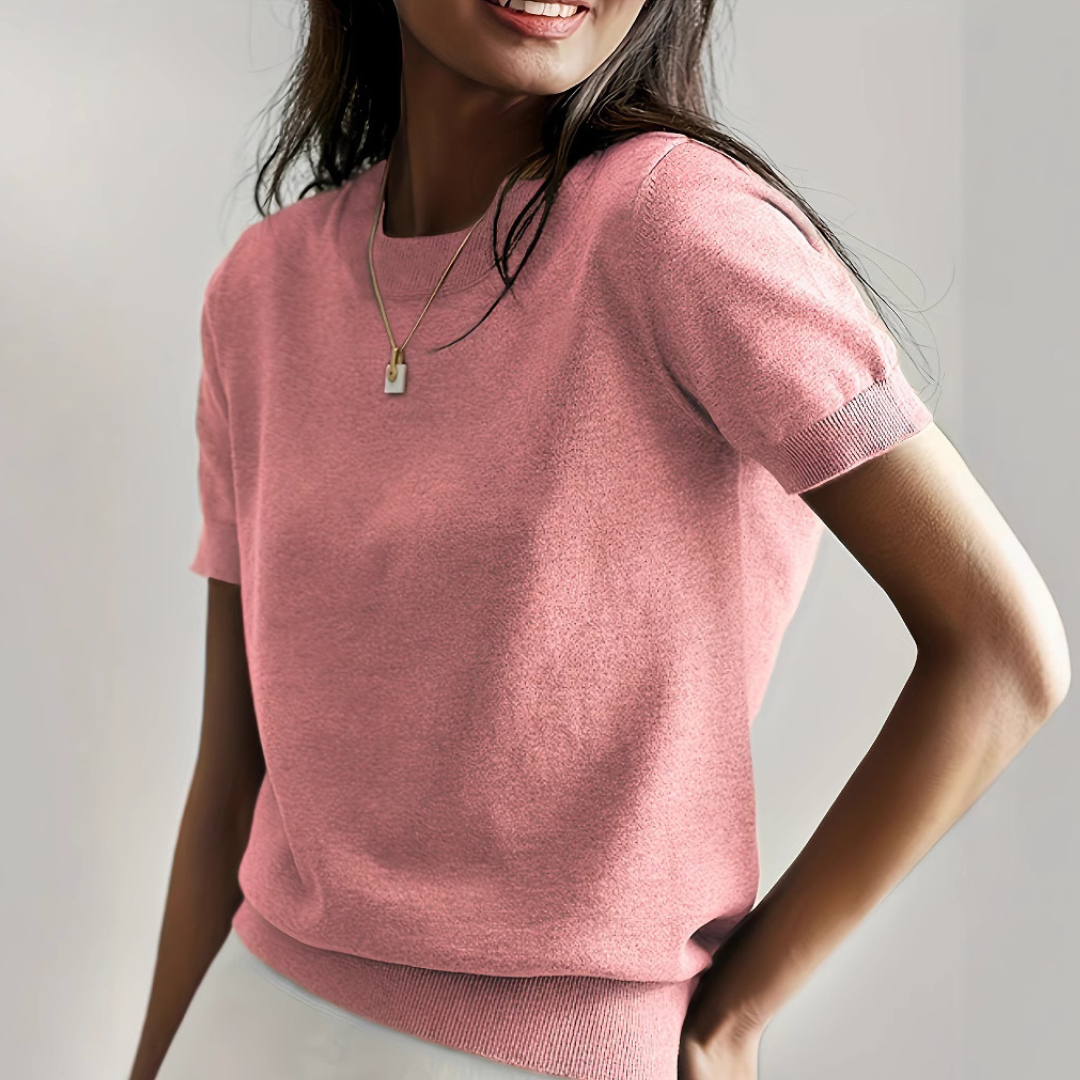 The Vianca Short-Sleeve Crew Neck Top