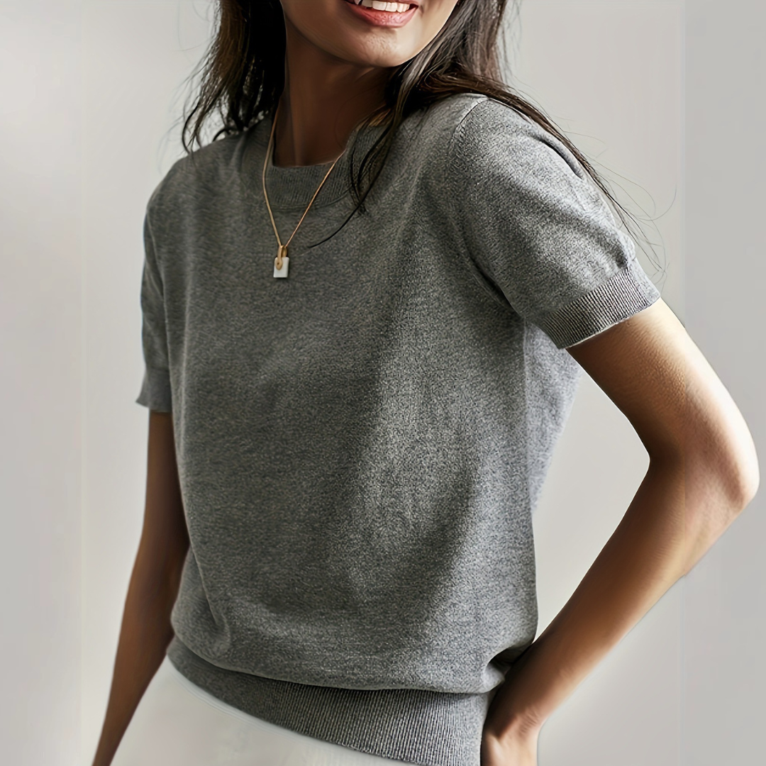 The Vianca Short-Sleeve Crew Neck Top