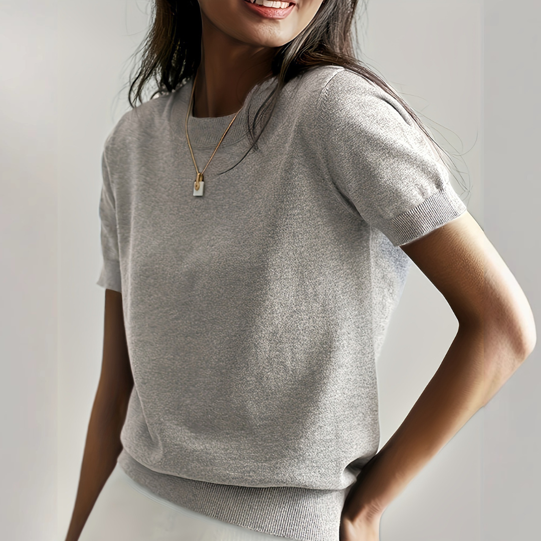 The Vianca Short-Sleeve Crew Neck Top