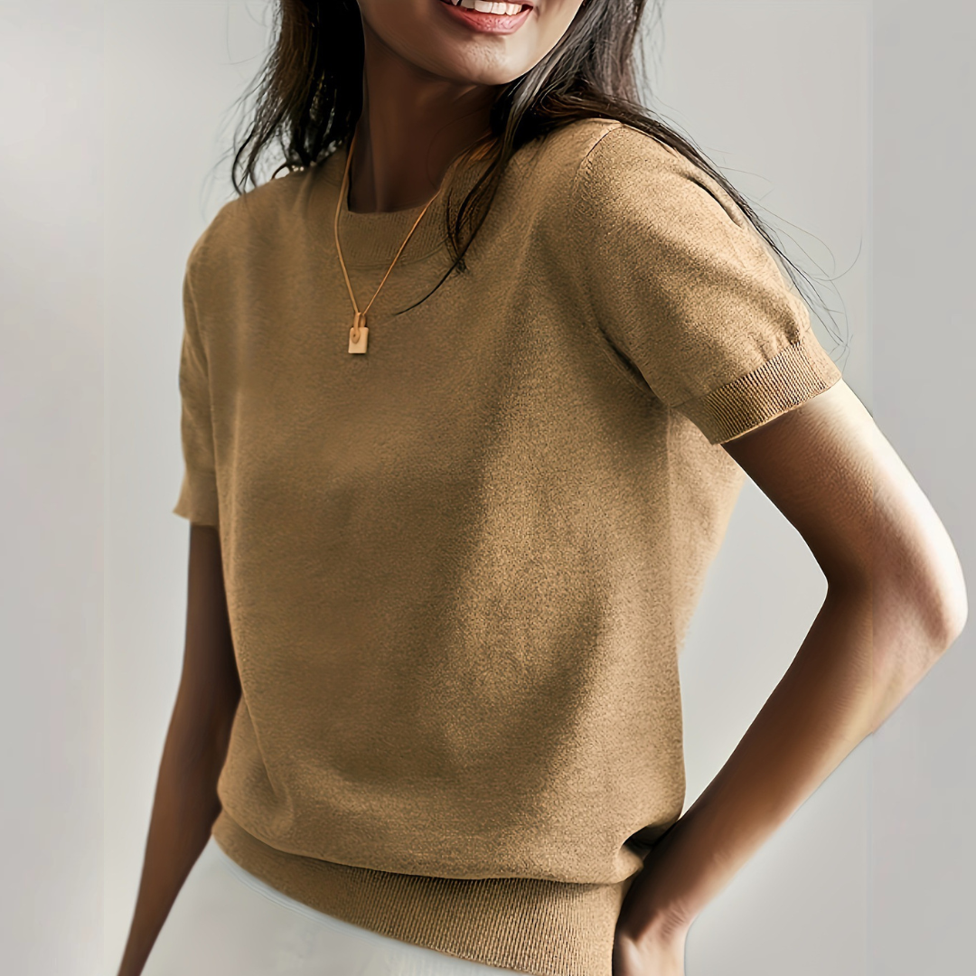 The Vianca Short-Sleeve Crew Neck Top