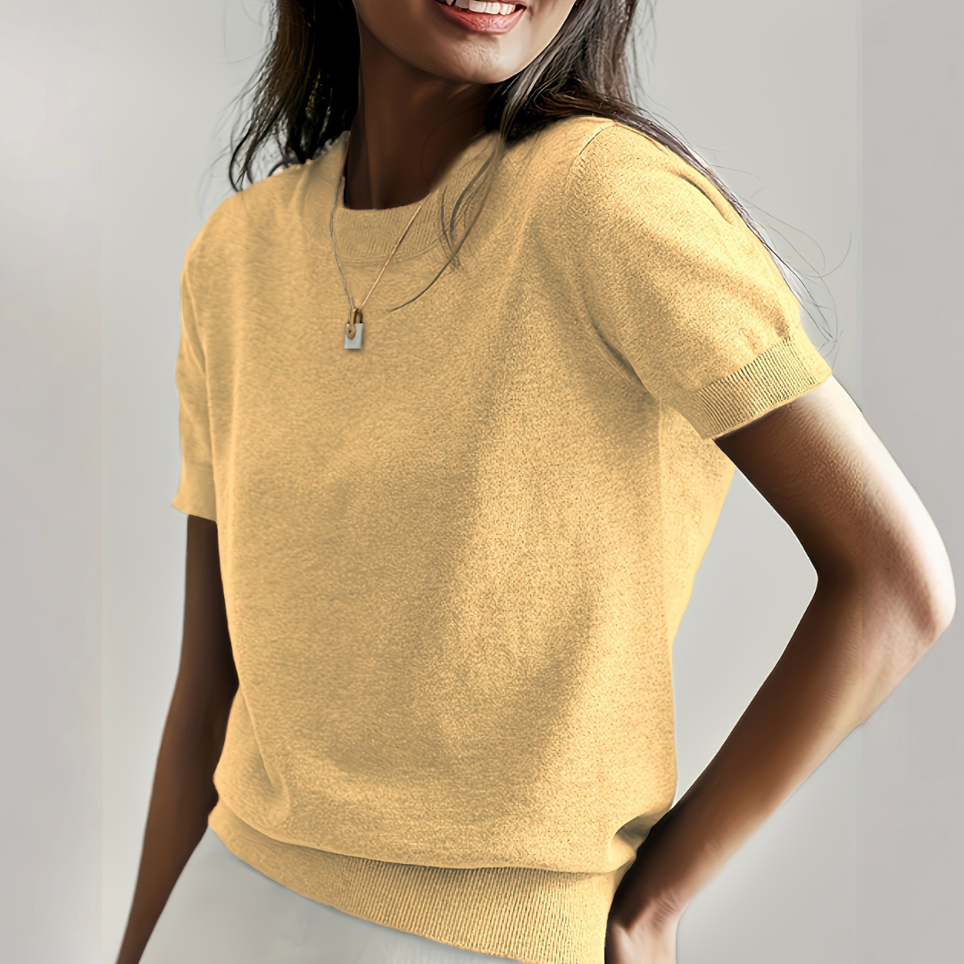 The Vianca Short-Sleeve Crew Neck Top