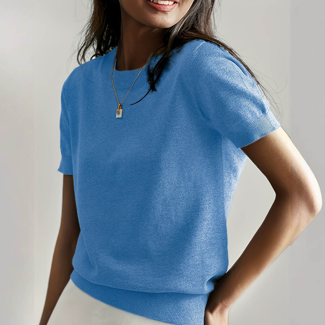 The Vianca Short-Sleeve Crew Neck Top