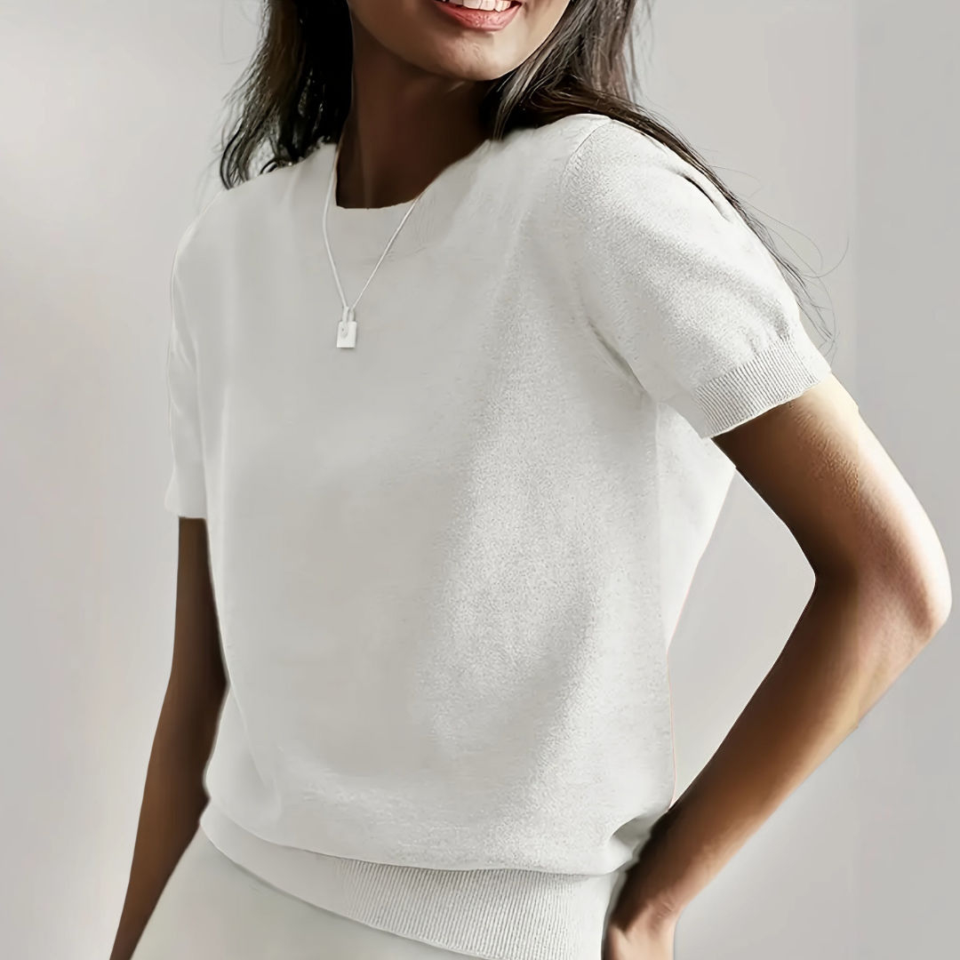 The Vianca Short-Sleeve Crew Neck Top