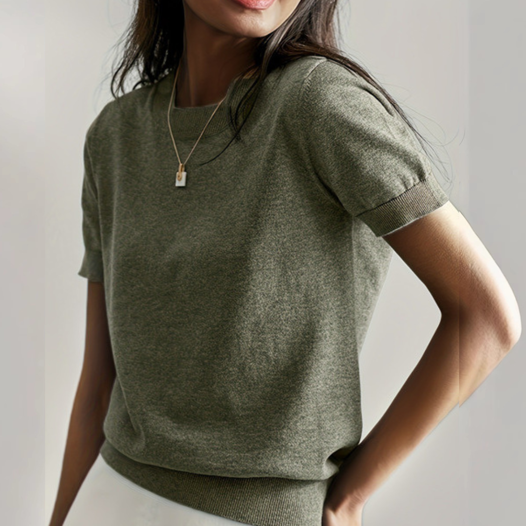 The Vianca Short-Sleeve Crew Neck Top