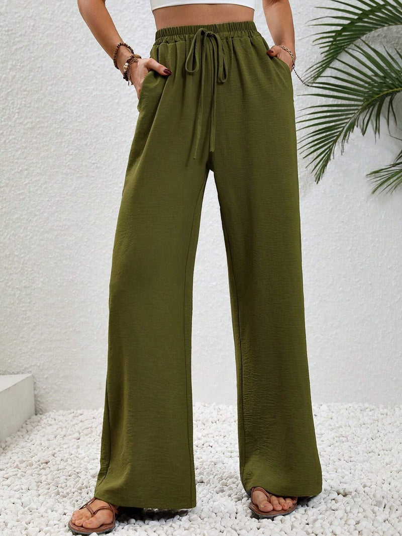 VALERIA™ | drawstring relaxed wide-leg trousers