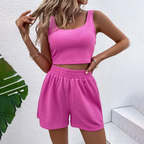 KAELIA™ | ribbed tank top and shorts set