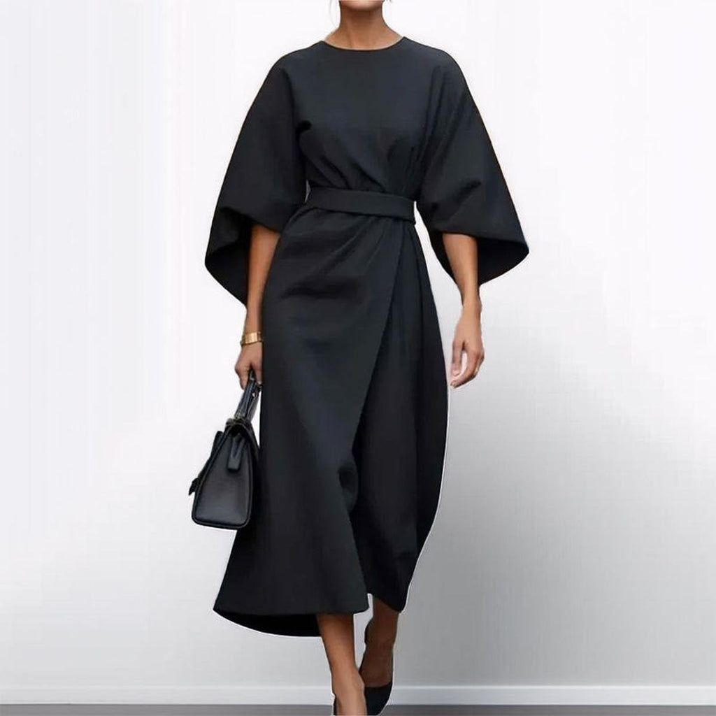 ELDRA™ | Satin Feel Batwing Sleeve Maxi Dress