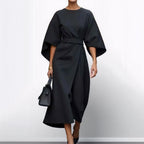 ELDRA™ | Satin Feel Batwing Sleeve Maxi Dress
