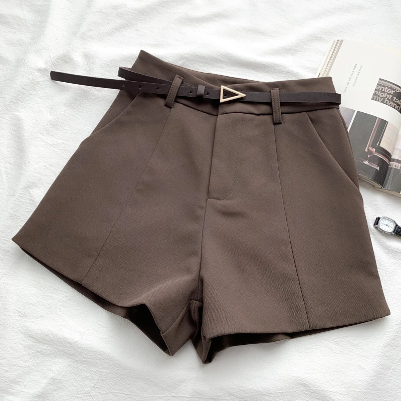 SERAPHINA™ | belted high-waist tailored shorts