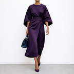 ELDRA™ | Satin Feel Batwing Sleeve Maxi Dress