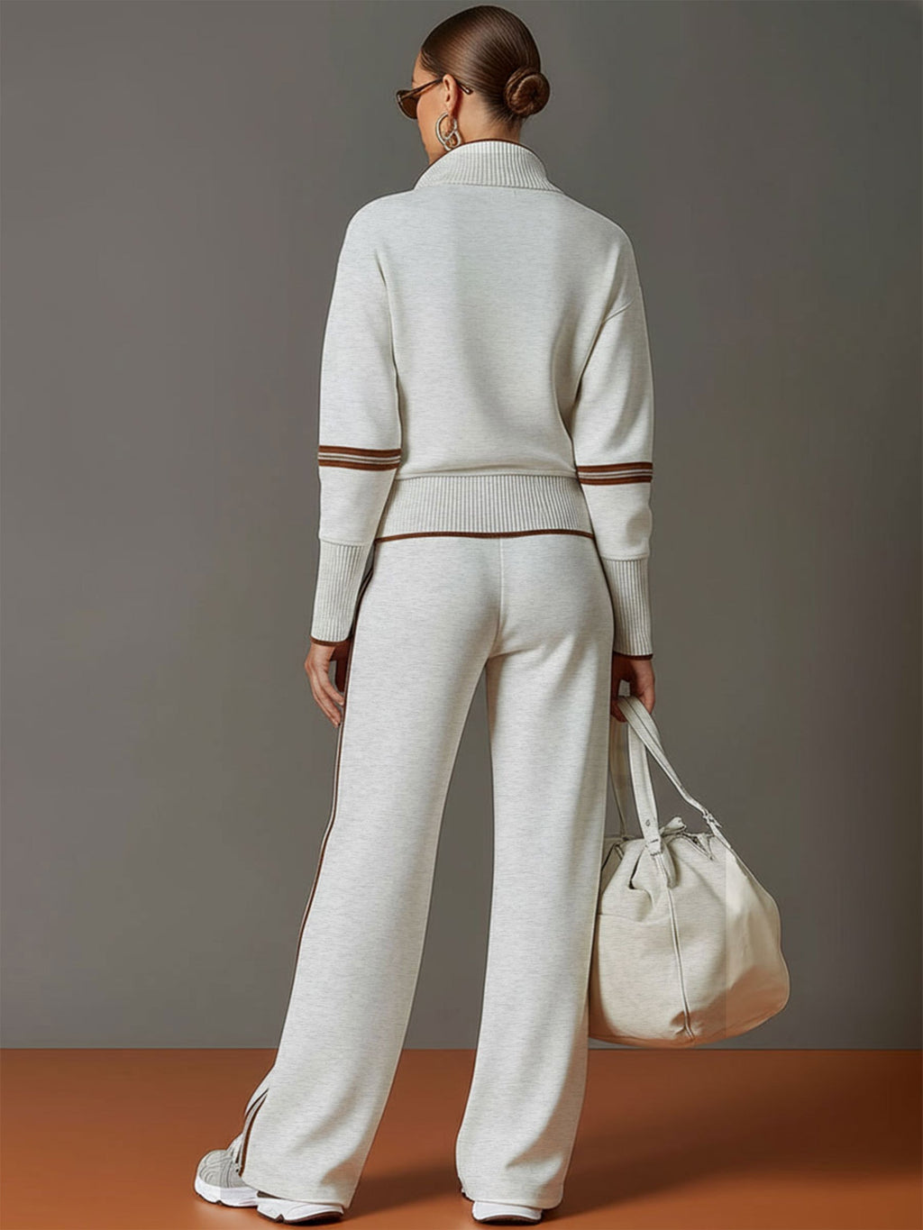 MARIETTA™ | Zip-Neck Lounge Set with Wide-Leg Trousers